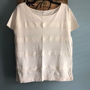 LOFT ivory ribbon striped tee 🕊